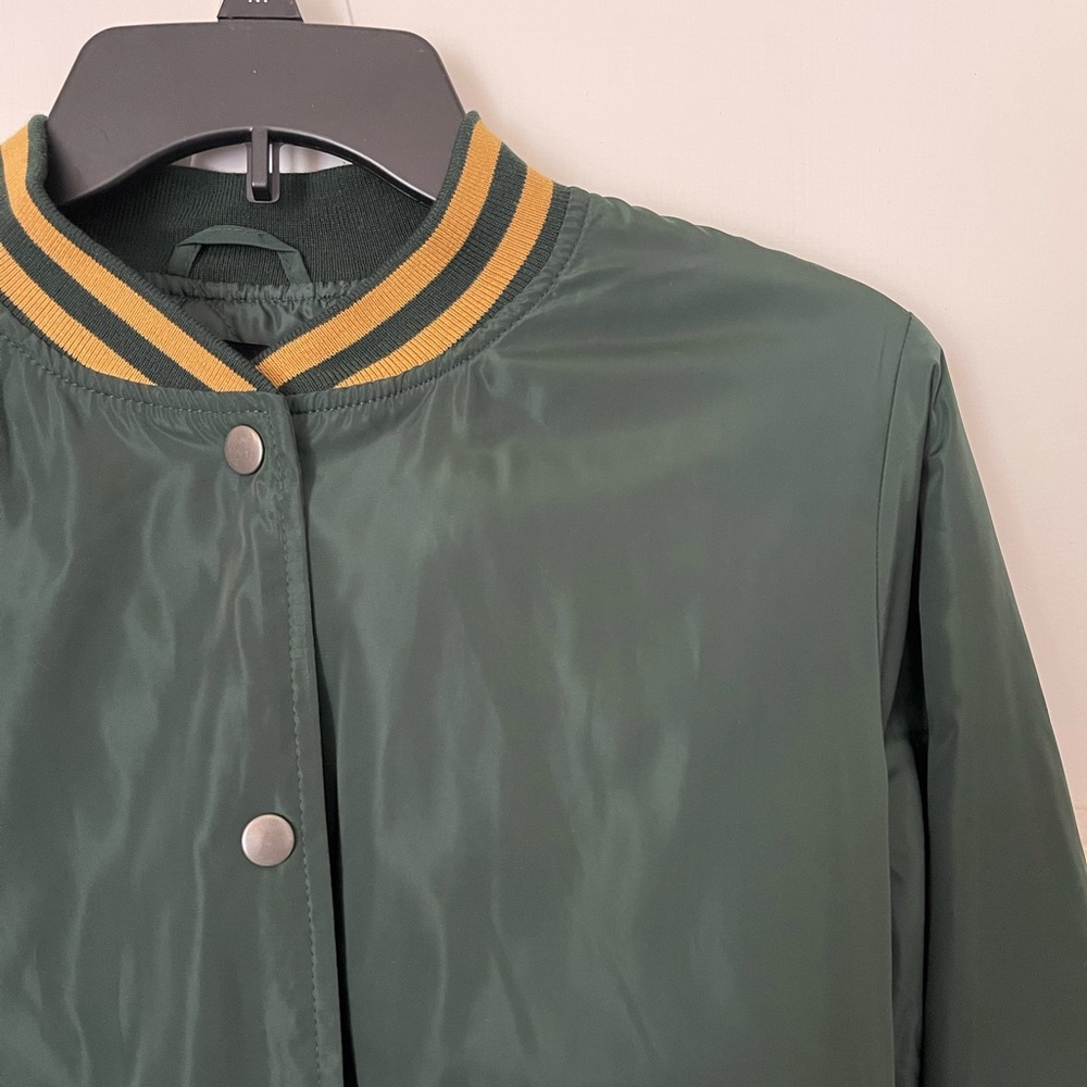Forever 21 Green and Yellow Varsity Bomber Jacket - Oakland A’s
